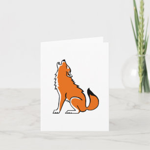 Howling Red VARG Endangered animal grafik Kort