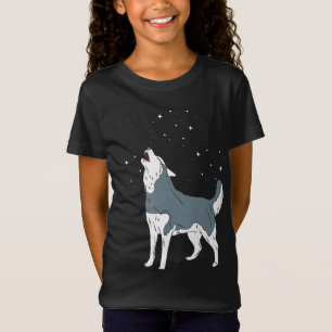 Howling Siberian husky-valpar Rolig hund Älskare T Shirt
