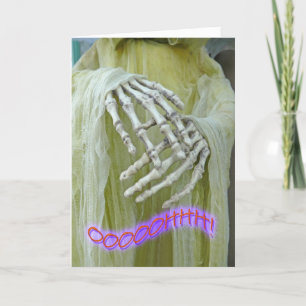 Howling Skeleton Halloween Birthday Card Kort