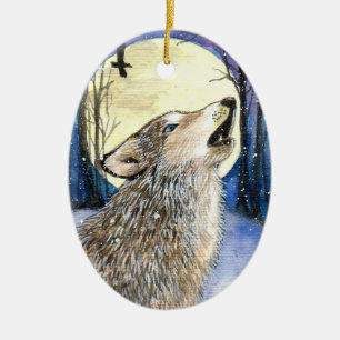 Howling - Varg Art Julgransprydnad Keramik