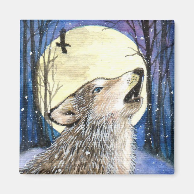 Howling - Varg Art Magnet (Framsidan)