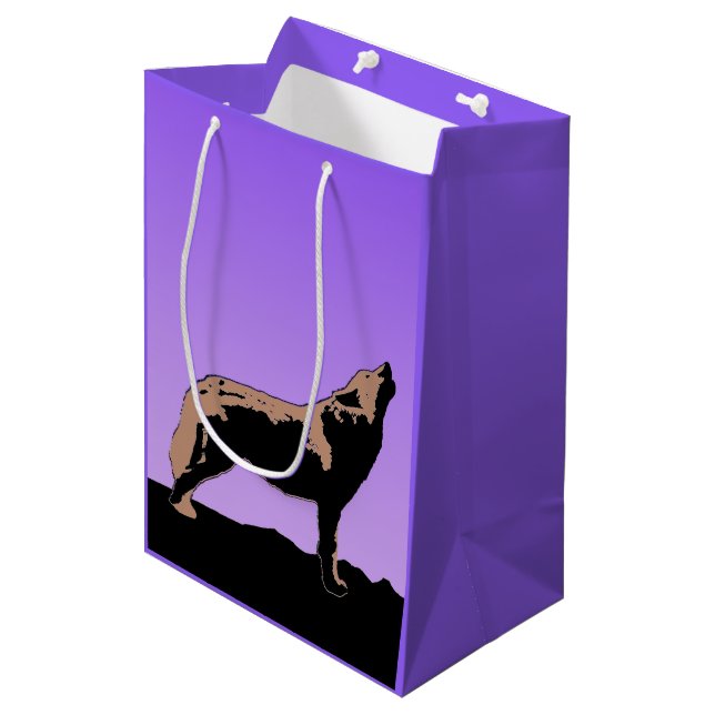 Howling Varg at Sunset - Original Wildlife Art (Framsidan Vinklad)