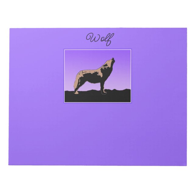 Howling Varg at Sunset - Original Wildlife Art Anteckningsblock (Framsida)