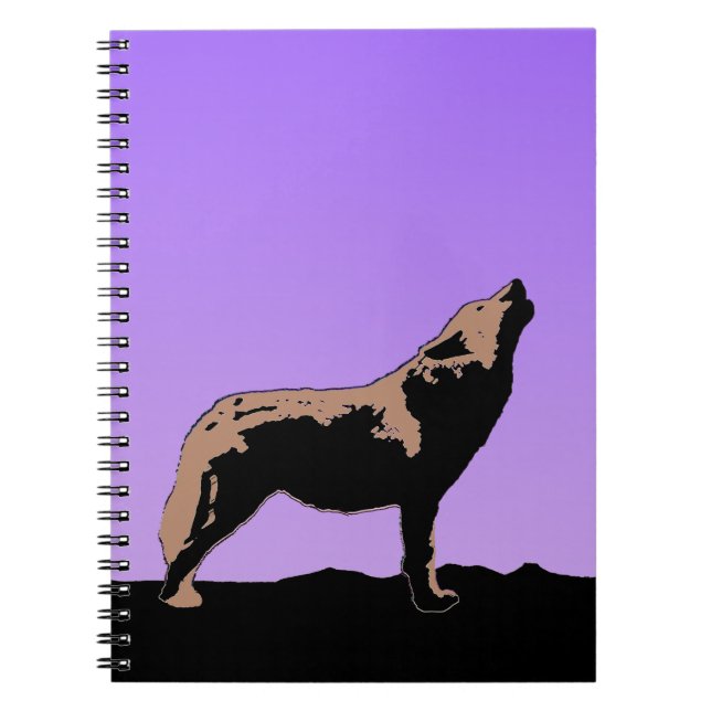 Howling Varg at Sunset - Original Wildlife Art Anteckningsbok (Framsidan)