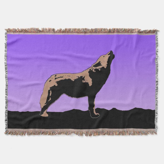 Howling Varg at Sunset - Original Wildlife Art Filt (Framsidan)
