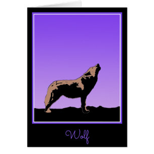 Howling Varg at Sunset - Original Wildlife Art Hälsningskort
