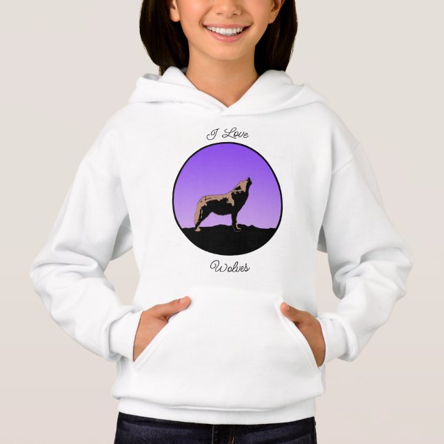 Howling Varg at Sunset - Original Wildlife Art Ho T Shirt (Framsida)