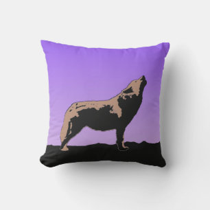 Howling Varg at Sunset - Original Wildlife Art Kudde