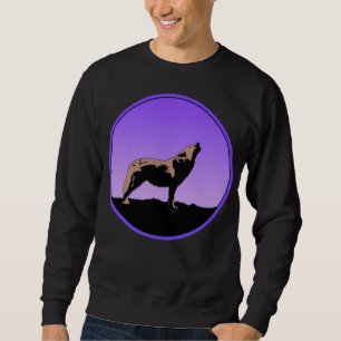 Howling Varg at Sunset - Original Wildlife Art Lång Ärmad Tröja