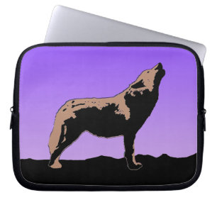 Howling Varg at Sunset - Original Wildlife Art Laptop Fodral