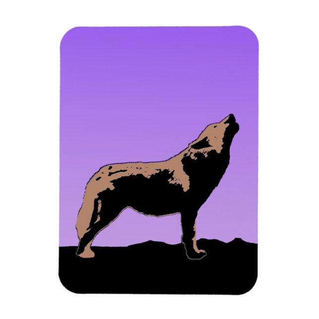 Howling Varg at Sunset - Original Wildlife Art Magnet (Vertikal)