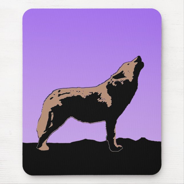 Howling Varg at Sunset - Original Wildlife Art Musmatta (Framsidan)