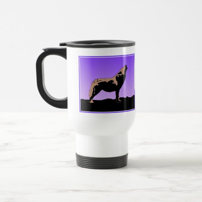 Howling Varg at Sunset - Original Wildlife Art Resemugg (Vänster)