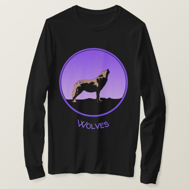 Howling Varg at Sunset - Original Wildlife Art T Shirt (Design framsida)