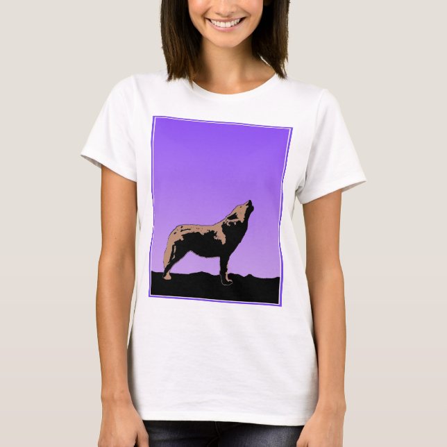 Howling Varg at Sunset - Original Wildlife Art Tröja (Framsida)