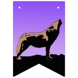 Howling Varg at Sunset - Original Wildlife Art Vimplar