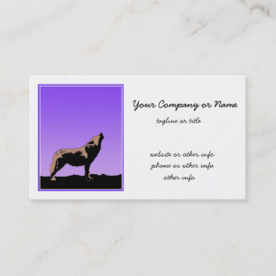 Howling Varg at Sunset - Original Wildlife Art Visitkort