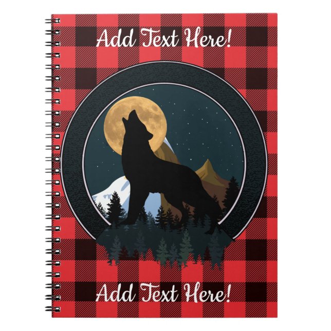 Howling Varg Full Moon Anteckningsbok (Framsidan)
