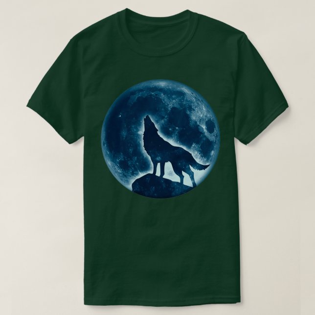 Howling Varg fullt fullmoon vild hund wolvesTSh T Shirt (Design framsida)