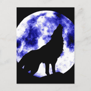 Howling Varg i Måne Helg Vykort