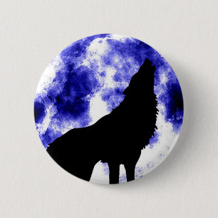 Howling Varg i Måne Knapp