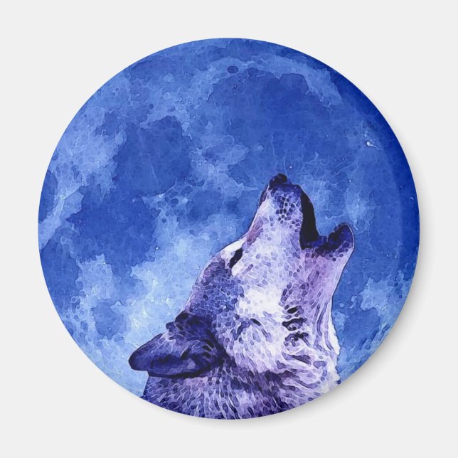 Howling Varg i Måne Magnet (Framsidan)