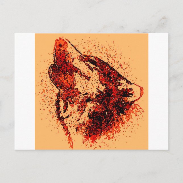 Howling Varg i Snö Vykort (Framsida)