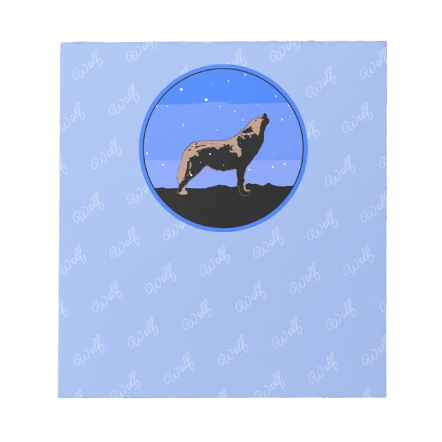 Howling Varg in Winter - Original Wildlife Art Anteckningsblock (Framsida)