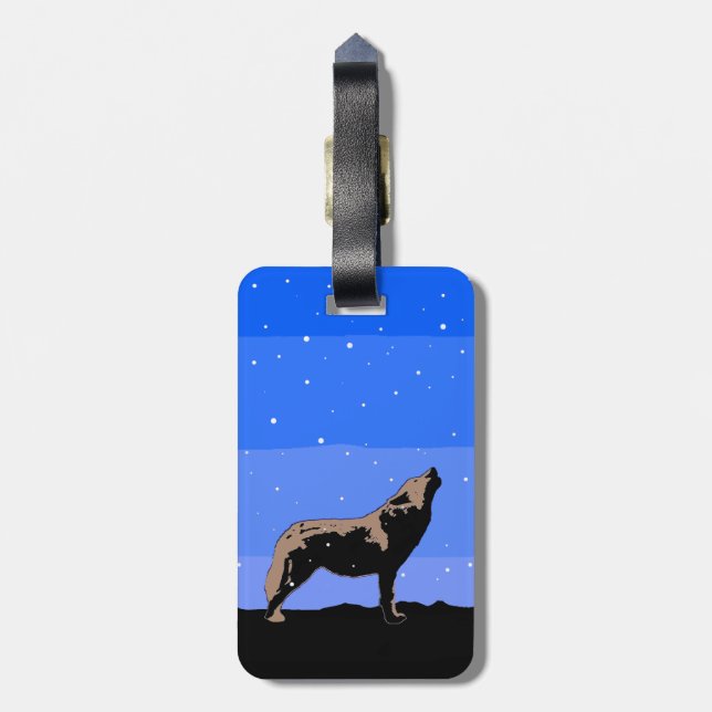 Howling Varg in Winter - Original Wildlife Art Bagagebricka (Baksidan Lodrät)