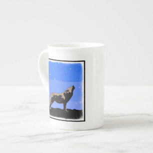 Howling Varg in Winter - Original Wildlife Art Benporslin Mugg