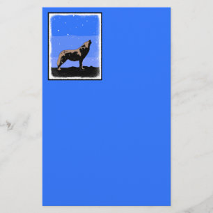 Howling Varg in Winter - Original Wildlife Art Brevpapper