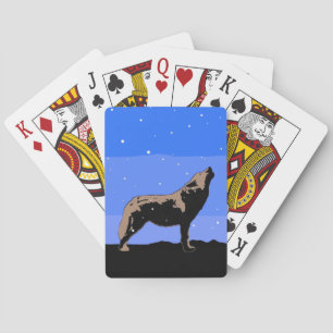 Howling Varg in Winter - Original Wildlife Art Casinokort