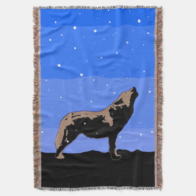 Howling Varg in Winter - Original Wildlife Art Filt (Framsidan Vertikal)
