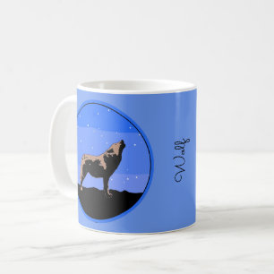 Howling Varg in Winter - Original Wildlife Art Kaffemugg