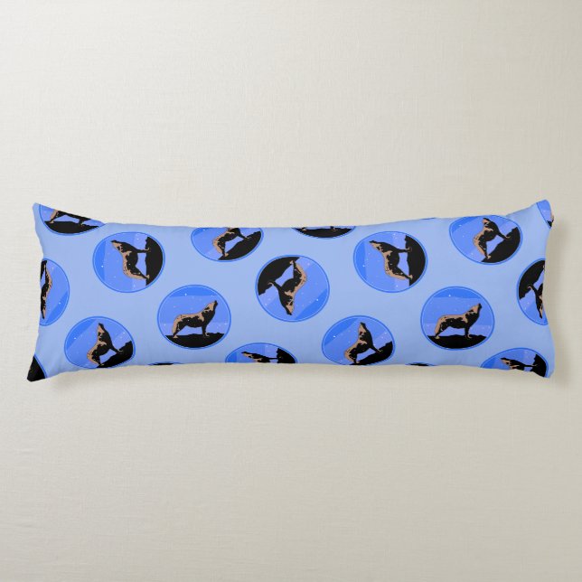 Howling Varg in Winter - Original Wildlife Art Kroppskudde (Framsidan)