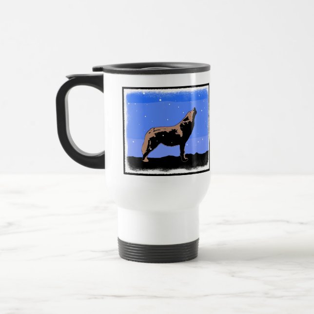 Howling Varg in Winter - Original Wildlife Art Resemugg (Vänster)