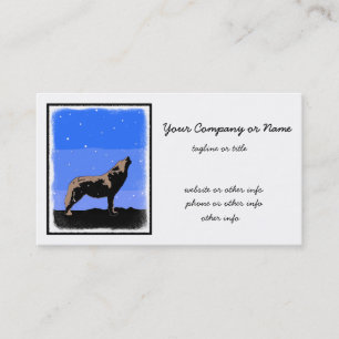 Howling Varg in Winter - Original Wildlife Art Visitkort