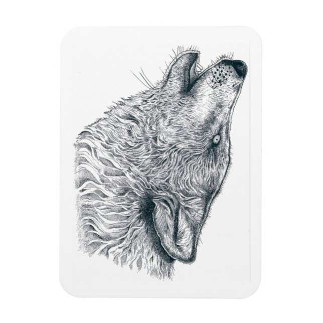 Howling Varg Magnet (Vertikal)