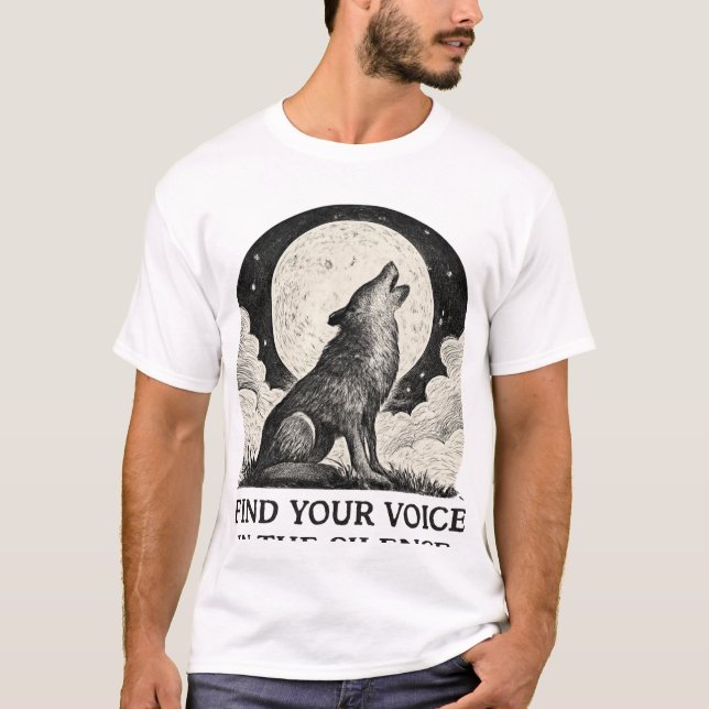 Howling Varg Måne - Hitta din röstartikel T Shirt (Framsida)