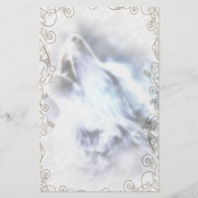 Howling Varg Native American Stationery Brevpapper (Framsida)
