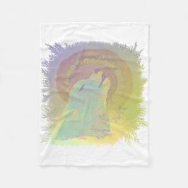 Howling Varg och Mandala Plants Grenar Ram Fleecefilt