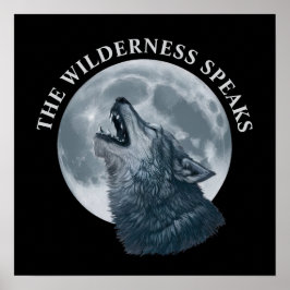 Howling Varg och Måne Poster