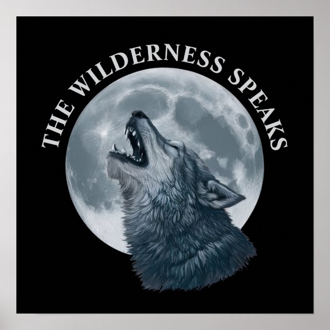 Howling Varg och Måne Poster (Framsidan)