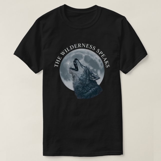 Howling Varg och Måne T Shirt (Design framsida)