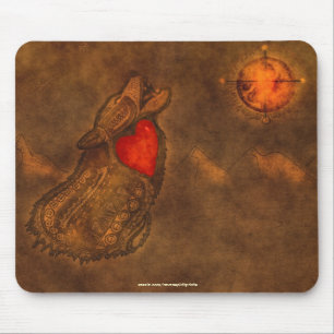 Howling Varg Ojibwe-stil Art Mousepad Musmatta