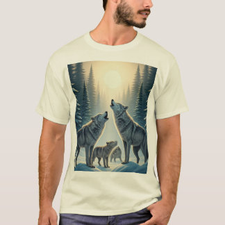 " Howling Varg Pack under Måne" T Shirt
