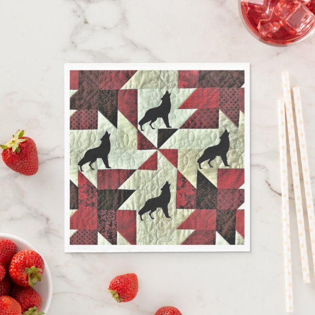 Howling Varg Quilt Pappersservett (Insitu)