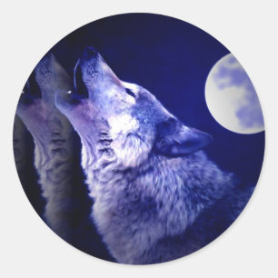 Howling Varg Runt Klistermärke