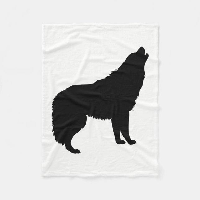 Howling Varg Silhouette Fleecefilt (Framsidan)