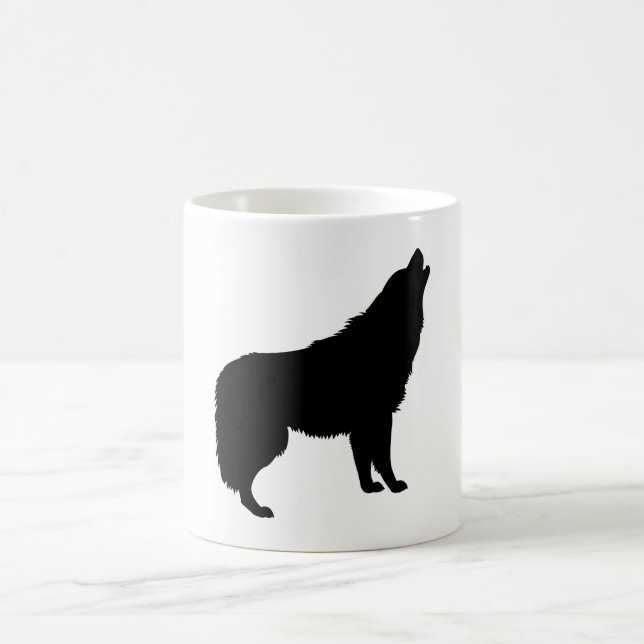 Howling Varg Silhouette Kaffemugg (Center)